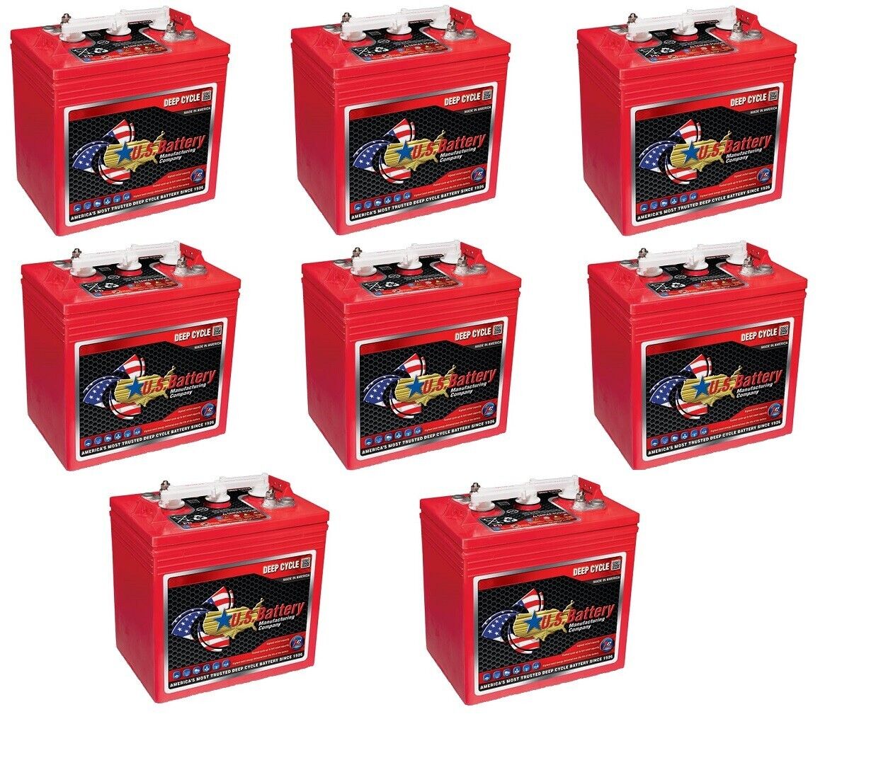 US Battery US125CS T-125 6V 240Ah Flooded Lead Acid GC2 Deep Cycle Battery x 8