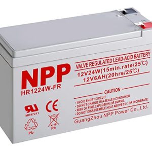 NPP HR1224W 12V 144Watts 24Watt/ Cell AGM Sealed Lead Acid Rechargeable UPS Battery, Replace 12V 6Ah, 6.5Ah APC Back-UPS NS 1250, Flame Retardant High Rate UPS Battery