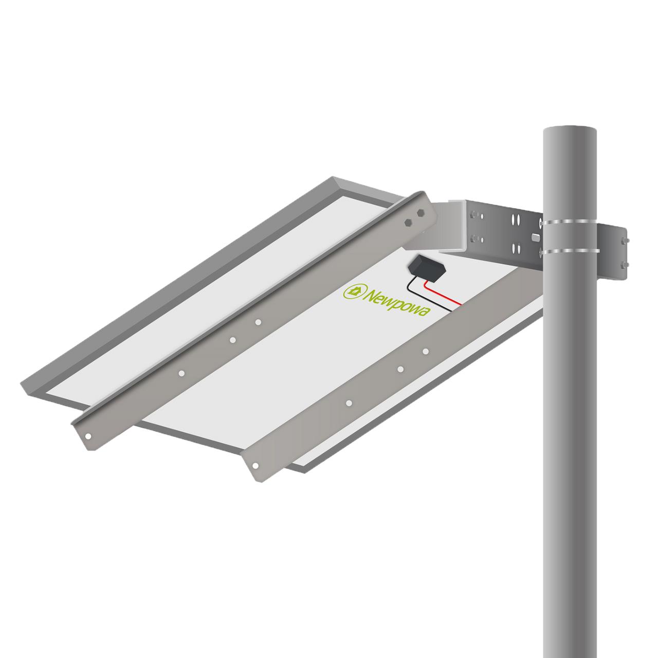 Double Arm Single Panel Pole Side Mount (For 60W-100W Solar Panels)