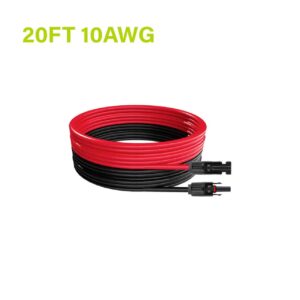 20FT 10 AWG Extension Cable MC4 RED/BLK