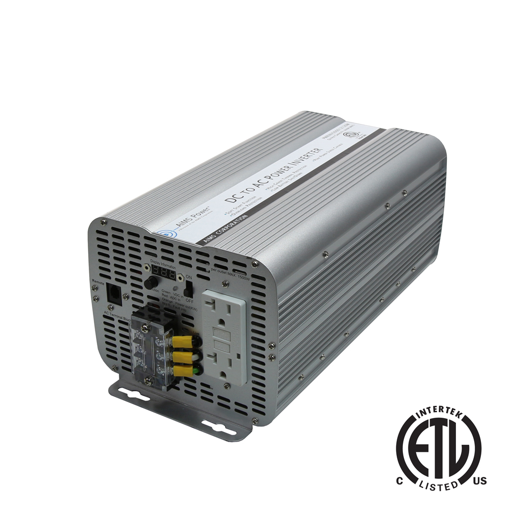3000 Watt Power Inverter GFCI ETL Certified Conforms to UL458 Standards