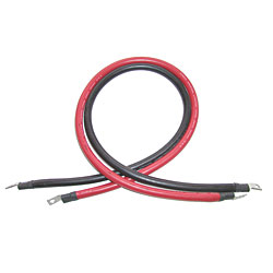 Inverter & Battery Cable 1/0 AWG 8FT Set Black/Red Lugged