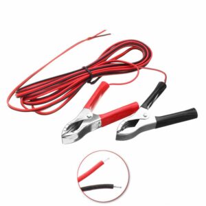 PV Wire / Battery Cable 10 AWG with Alligator Clamps to Bare End 20 Feet