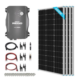 New 400 Watt 12 Volt Solar Premium Kit W/MPPT or REGO Solar Charge Controller