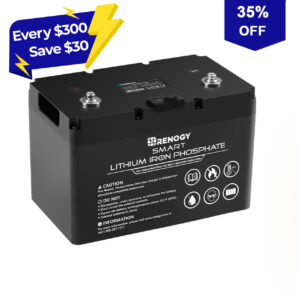 12V 100Ah Smart Lithium Iron Phosphate Battery w/ Self-Heating Function