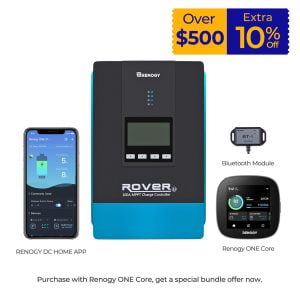 Rover 100 Amp MPPT Solar Charge Controller & BT-1 & Renogy ONE Core