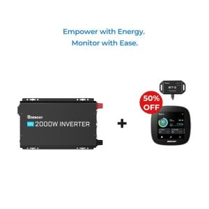 2000W 12V Pure Sine Wave Inverter with Power Saving Mode (New Edition) w/ Renogy ONE Core