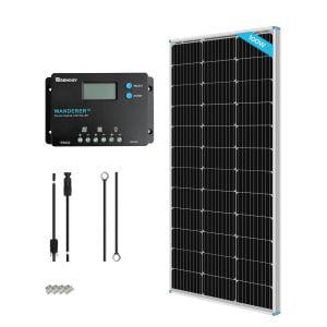 Open Box 100W 12V Monocrystalline Solar Starter Kit w/Wanderer 10A Charge Controller