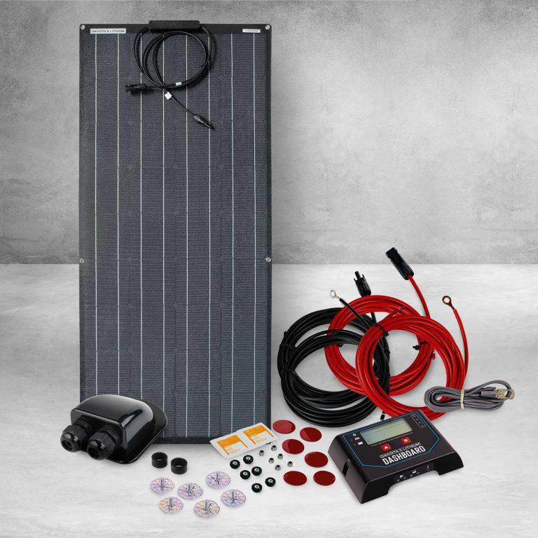 Dakota Lithium 100-Watt Solar Panel & RV Roof Mount Kit