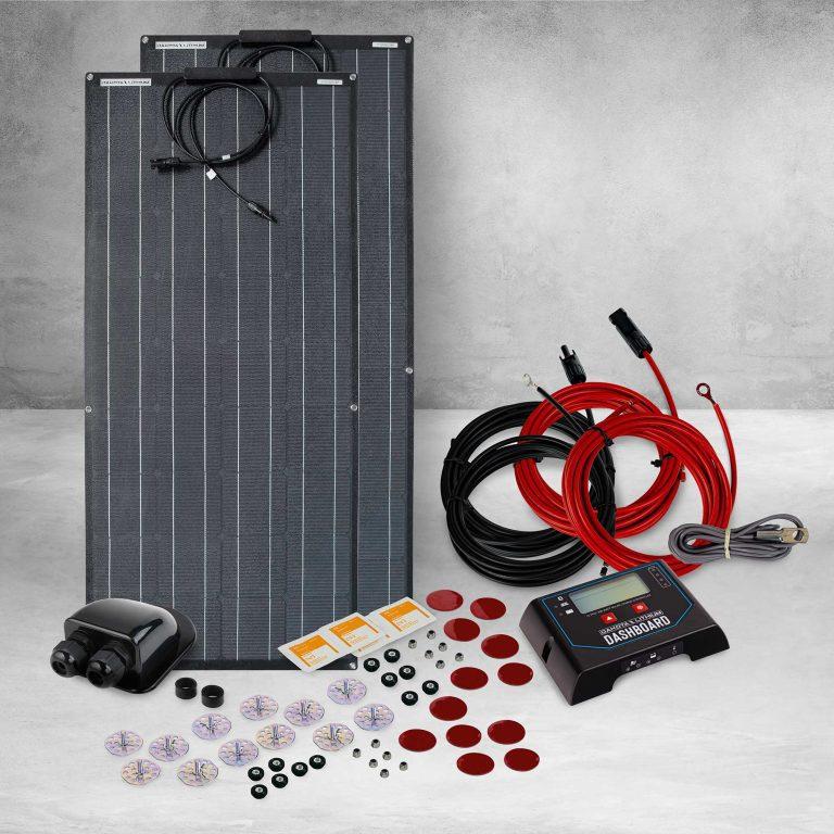 Dakota Lithium 200-Watt Solar Panel & RV Roof Mount Kit