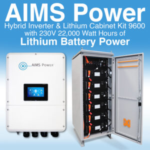 KIT Hybrid Inverter & Lithium Battery Cabinet – 9.6 kW Output 15 kW Solar Capacity | 22,114 Watt Hours Battery Cabinet