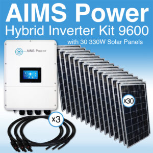 KIT Hybrid Inverter Charger & Solar Panels 9.6 kW Inverter Output, 9900 Watts Solar Panels