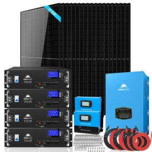 Off-Grid Solar Kit 15000W 48VDC 120V/240V LifePo4 20.48KWH Lithium Battery 18 X 415 Watts Solar Panels SGR-15K20E