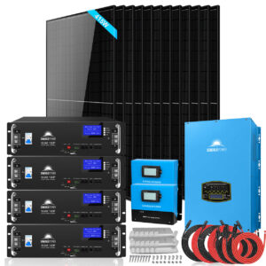 Off-Grid Solar Kit 12000W 48VDC 120V/240V LifePo4 20.48KWH Lithium Battery 12 X 415 Watts Solar Panels SGR-12K20E