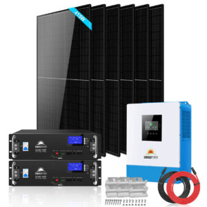 Off-Grid Solar Kit 5000W 48VDC 120V LifePo4 10.24KWH Lithium Battery 6 X 415 Watts Solar Panels SGR-5KE