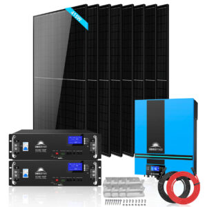 Off-Grid Solar Kit 6500W 48VDC 120VAC LifePo4 10.24KWH Lithium Battery 8 X 415W Solar Panels SGR-6510E