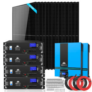 Off-Grid Solar Kit 13000W 48VDC 120V/240V LifePo4 20.48KWH Lithium Battery 14 X 415 Watts Solar Panels SGR-13KM