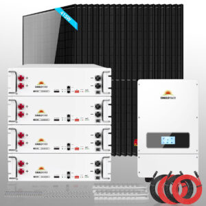 Complete Hybrid Solar Kit 10000W 48V 120V/240V output 20.48KWH Lithium Battery 8300 Watt Solar Panel