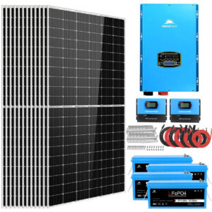 Complete off Grid Solar Kit 12000W 48V 120V/240V output 10.24KWH Lithium Battery 5400 Watt Solar Panel SGK-12MAX