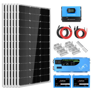 Off Grid Solar Kit 3000W Inverter 12VDC 120V Output LifePO4 Battery 600 watt Solar Back Up SGK-PRO3