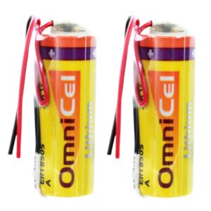2x Omnicel ER18505 3.6V 3.8Ah A Lithium Battery with Wire Leads For CMOS Circuit memory, Earthquake tester, Smart Utility Metering, Emergency Backup, Data Collection, AMR Add-ons, Smart Munitions