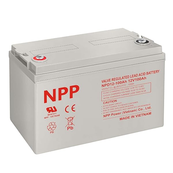 NPP 12V 100Ah Deep Cycle AGM Battery, Group 31 Sealed Lead Acid Rechargeable, T16A Terminal Replacement for UPS Backup, RV, Marine, Trolling Motor, Solar and Off-Grid System