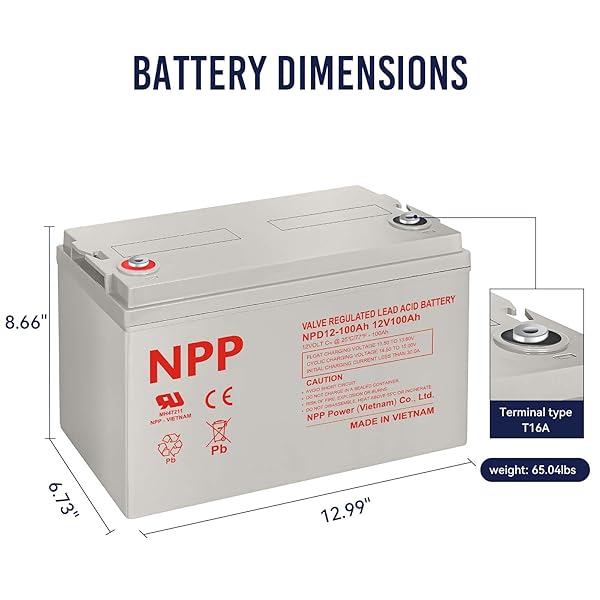 NPP-12V-100Ah-Deep-Cycle-AGM-Battery-Group-31-Sealed-Lead-Acid-Rechargeable-T16A-Terminal-Replacement-for-UPS-Backup-B07B4LPN2Z-3