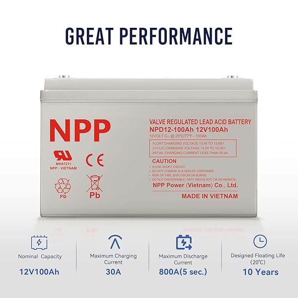 NPP-12V-100Ah-Deep-Cycle-AGM-Battery-Group-31-Sealed-Lead-Acid-Rechargeable-T16A-Terminal-Replacement-for-UPS-Backup-B07B4LPN2Z-4