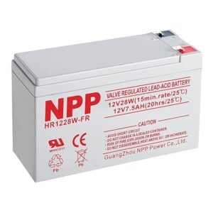 NPP HR1228W F2 12V 7.5Ah Battery, 12Volt 28Watt/Cell 168W Rechargeable Sealed Lead Acid UPS Batteries Replacement for 7Ah 8Ah Backup NS1250 Alarm Emergency Light, Flame Retardant 5.94" × 2.56" × 3.94"