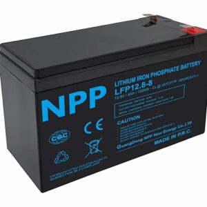 NPP 12.8V 8Ah LiFePO4 Deep Cycle Battery, Lithium Iron Phosphate Battery, 2000+ Cycles Rechargeable, Built-in 10A BMS Batteries Perfect for Ups Backup, RV, Solar, Marine, Fish Finder, Off-Grid
