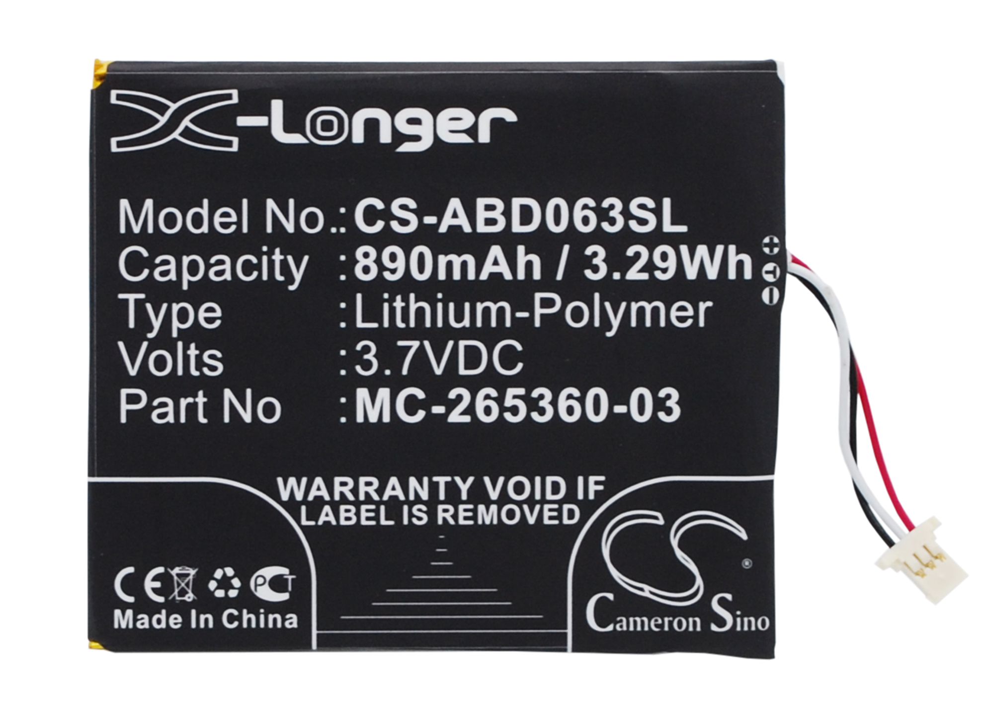 MC-265360-03 Amazon Replacement Battery 3.7V 890mAh