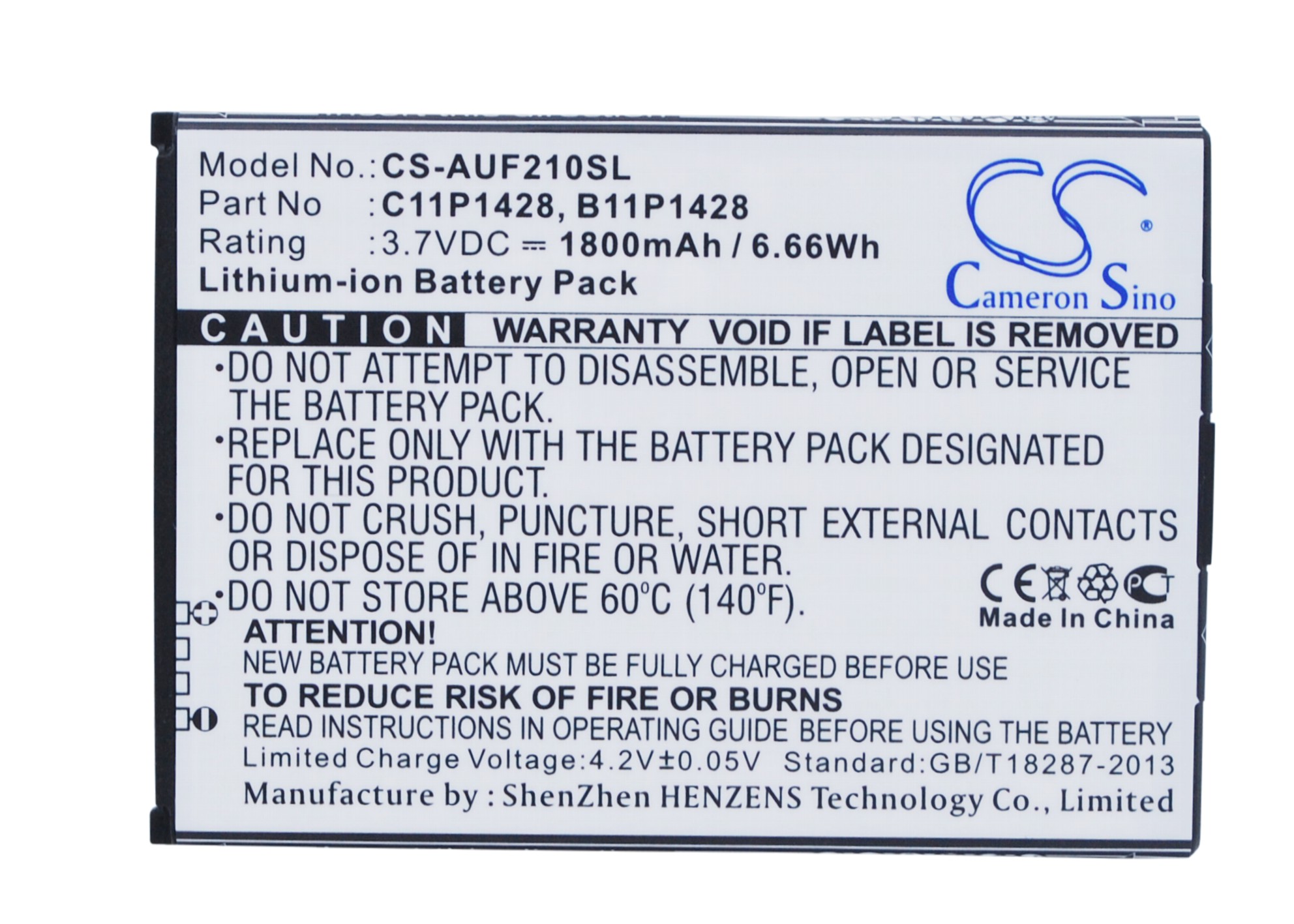 C11P1428 Asus Replacement Battery 3.7V 1800mAh