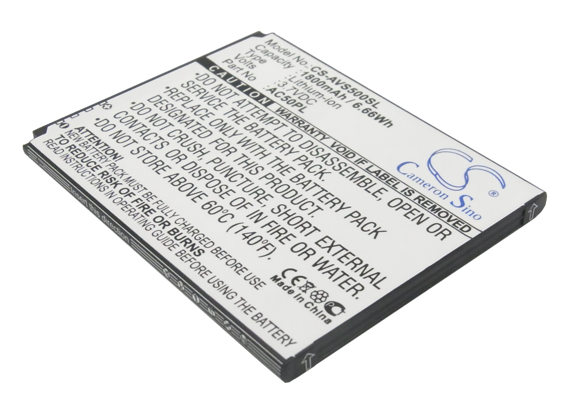 Archos A50C Platinum Replacement Battery 3.7V 1800mAh