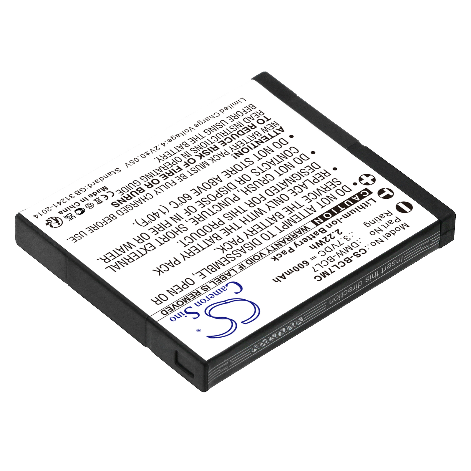 Panasonic DMW-BCL7 Lumix Series Replacement Battery 600mAh
