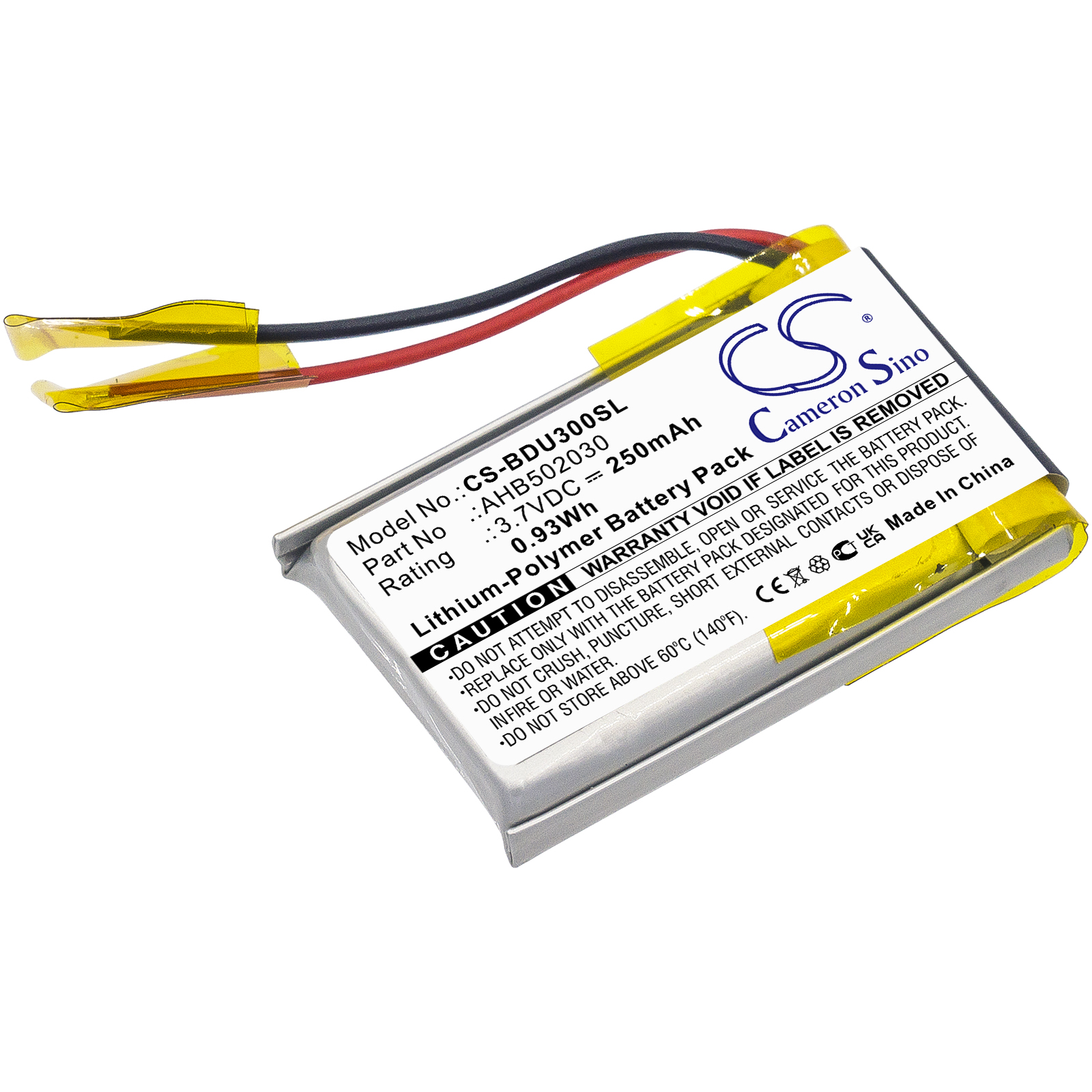 Bosch AHB502030 Headset Replacement Battery 3.7V 250mAh