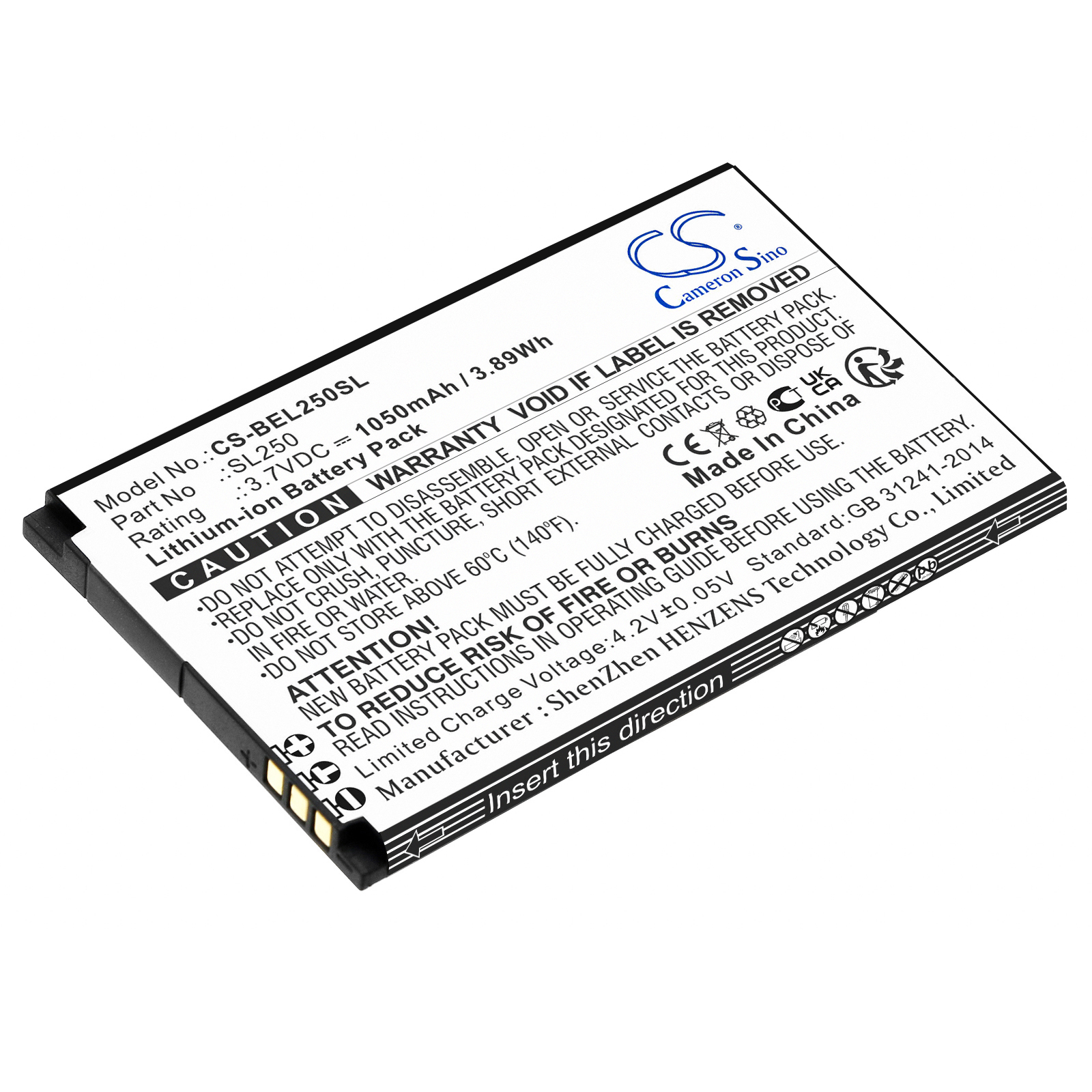 Bea-fon SL250 Mobile/SmartPhone Replacement Battery 1050mAh