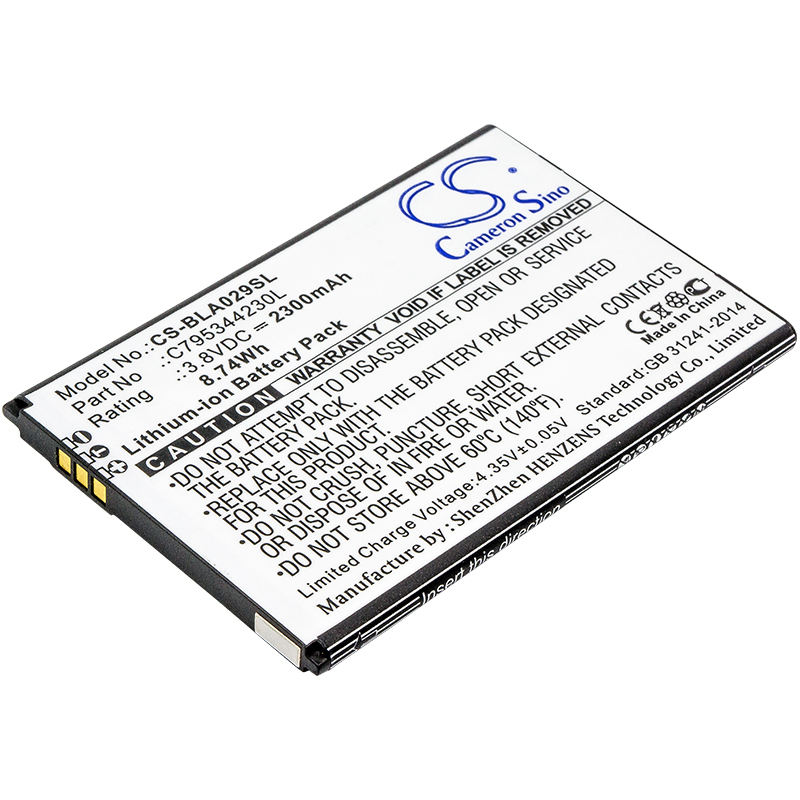 BLU S0290UU Studio J5 Replacement Battery 3.8V 2300mAh