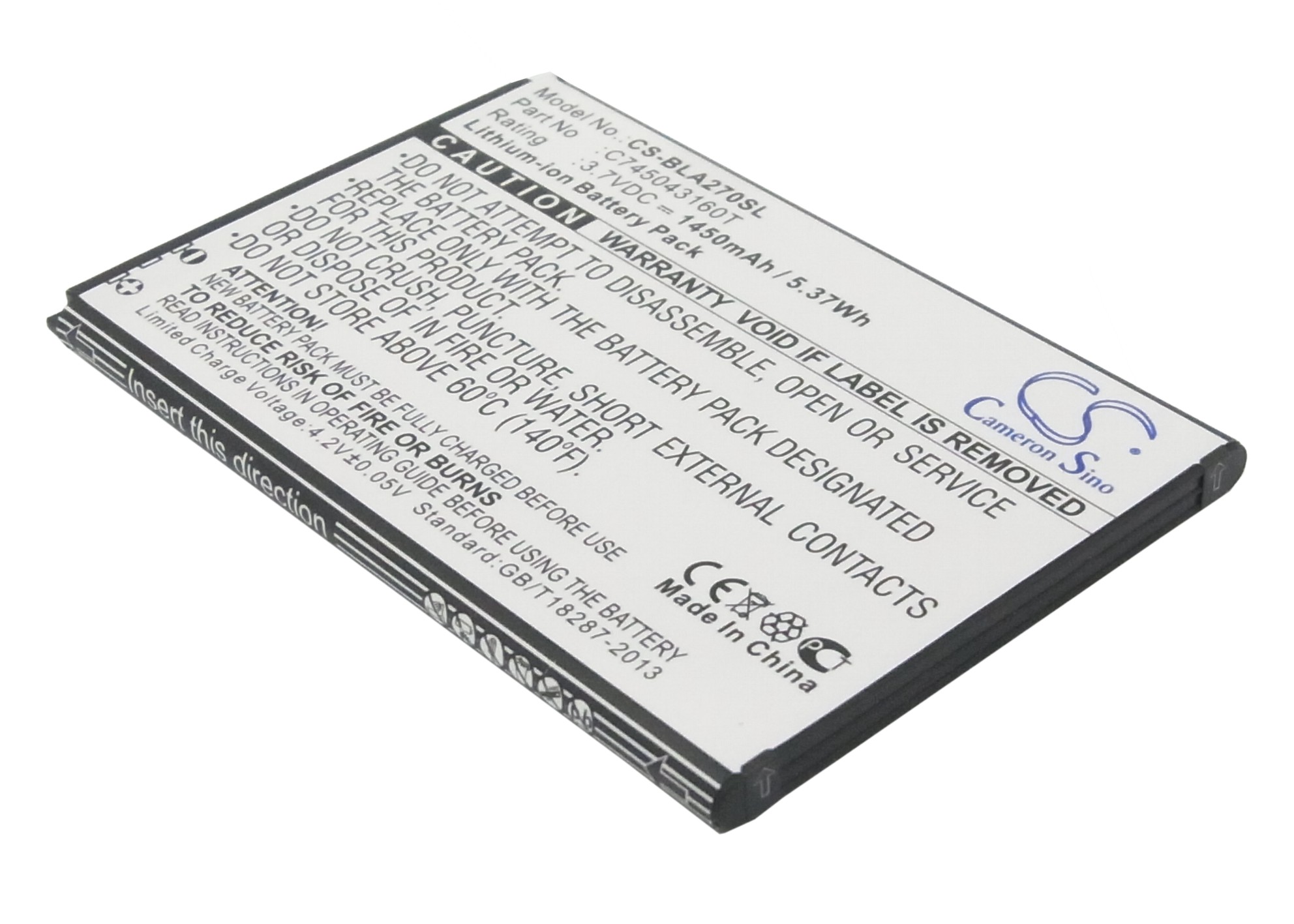 BLU A270 Advance 4.0 Replacement Battery 3.7V 1450mAh