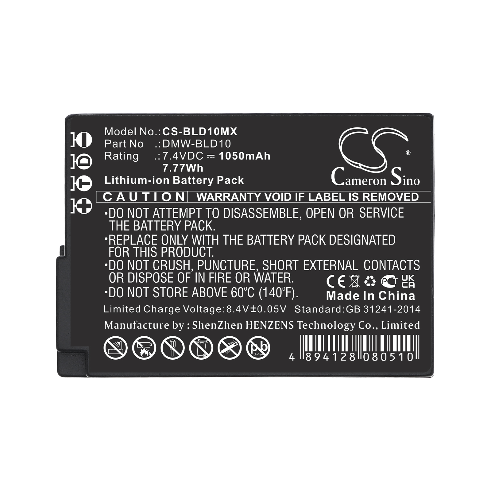 Panasonic DMW-BLD10 Lumix Series Replacement Battery 1050mAh
