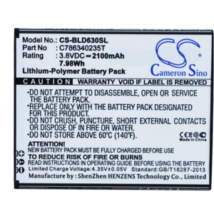 BLU D630L D630U Studio 5.5S Replacement Battery 3.8V 2100mAh