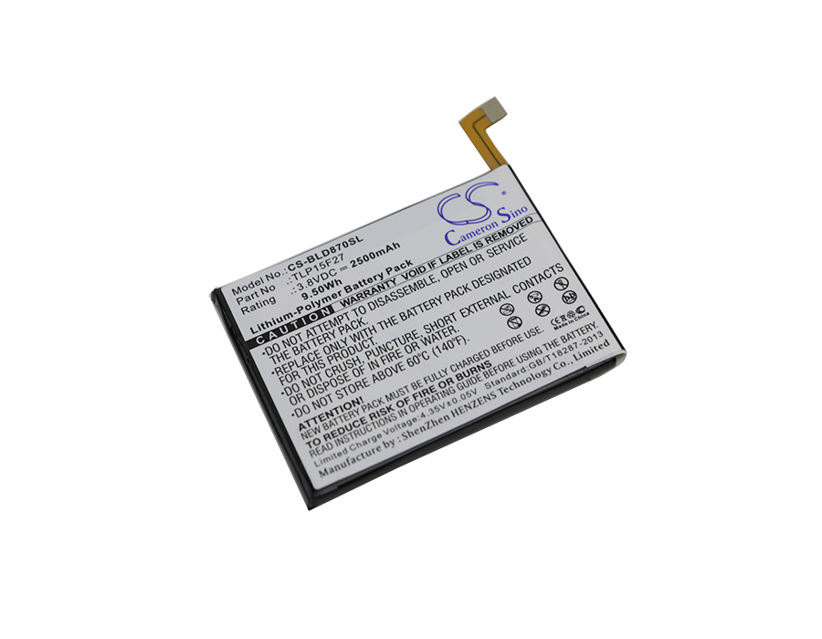 BLU D870U TLP15F27 Mobile/SmartPhone Replacement Battery 2500mAh
