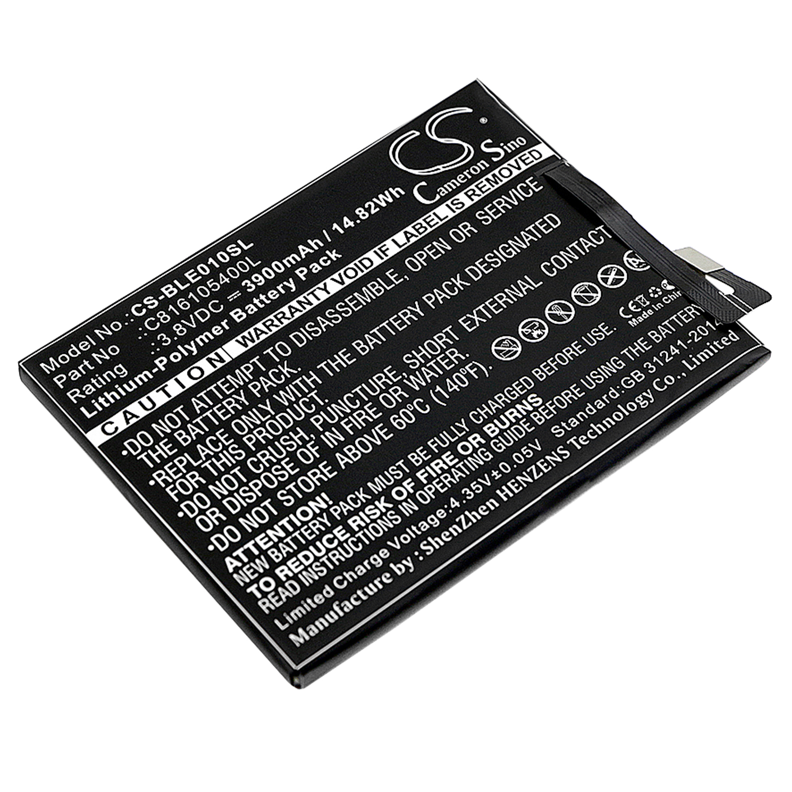 BLU E010Q Energy X Replacement Battery 3.8V 3900mAh