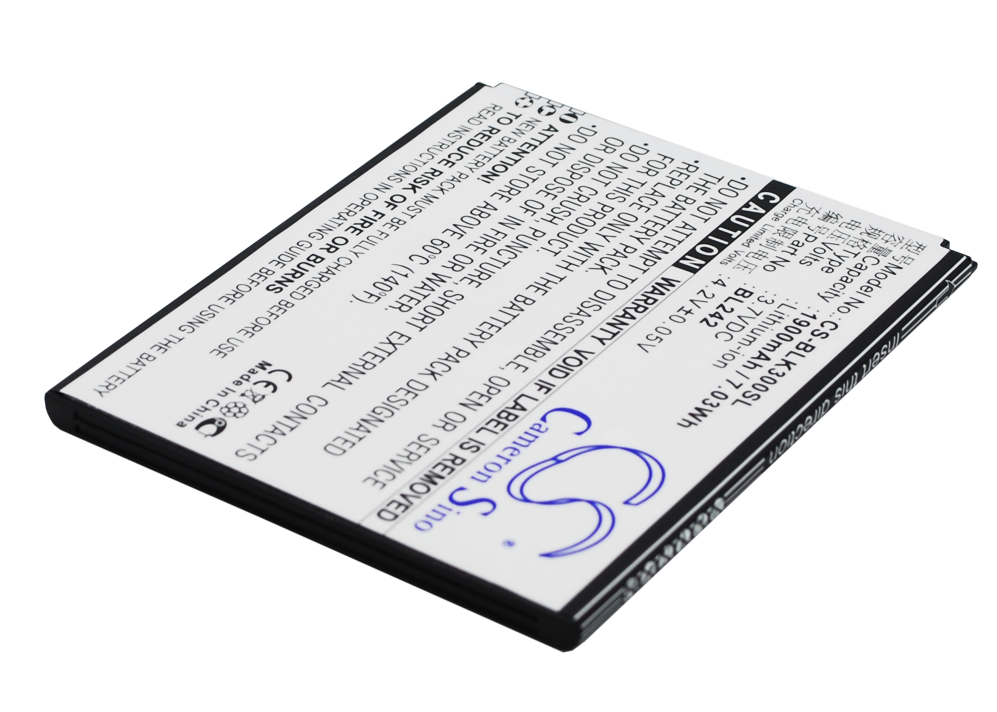 BL242 Lenovo A6000 K3 Replacement Battery 3.7V 1900mAh