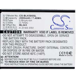 Lenovo K3 Note K50-T3s K50-T5 Lemon K3 Note BL243 Replacement Battery 2000mAh