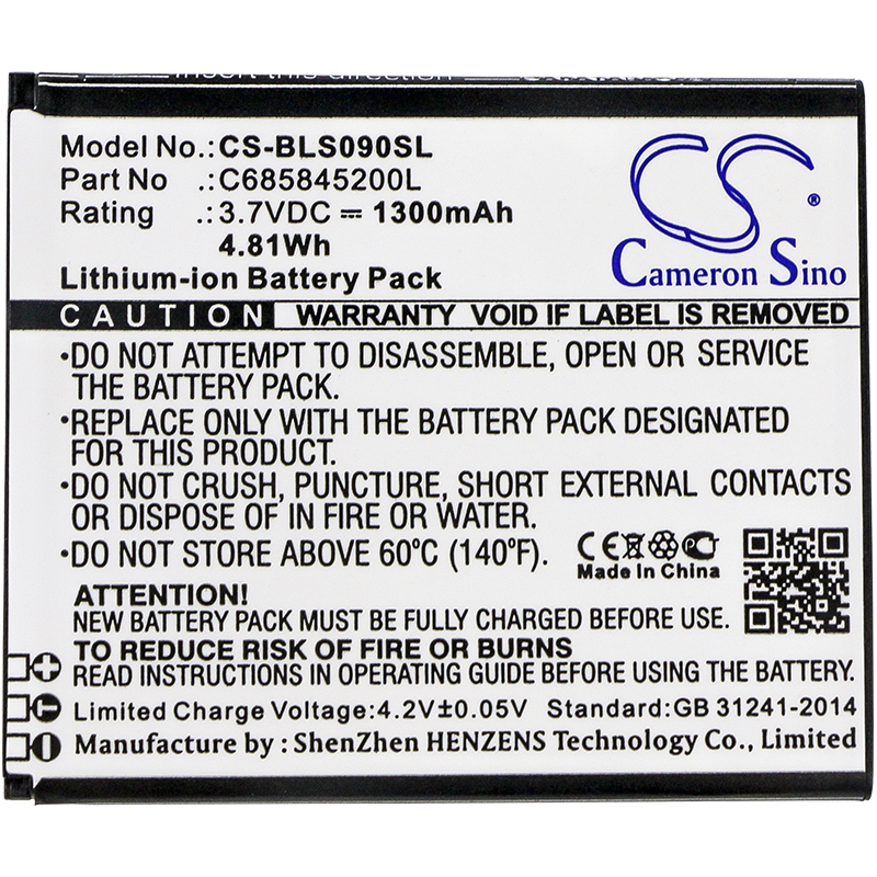 BLU S090Q Studio C HD Replacement Battery 3.7V 1300mAh