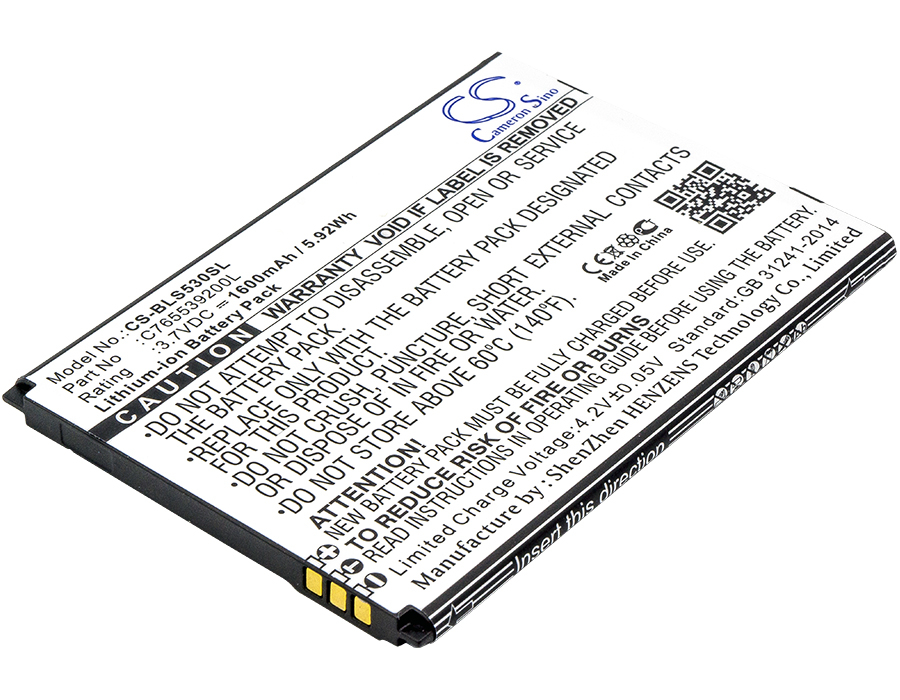 BLU S530 S550Q Studio G2 HD Replacement Battery 3.7V 1600mAh