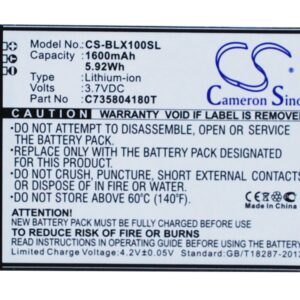 BLU L100 L102A Life Play C735804180T Replacement Battery 3.7V 1600mAh