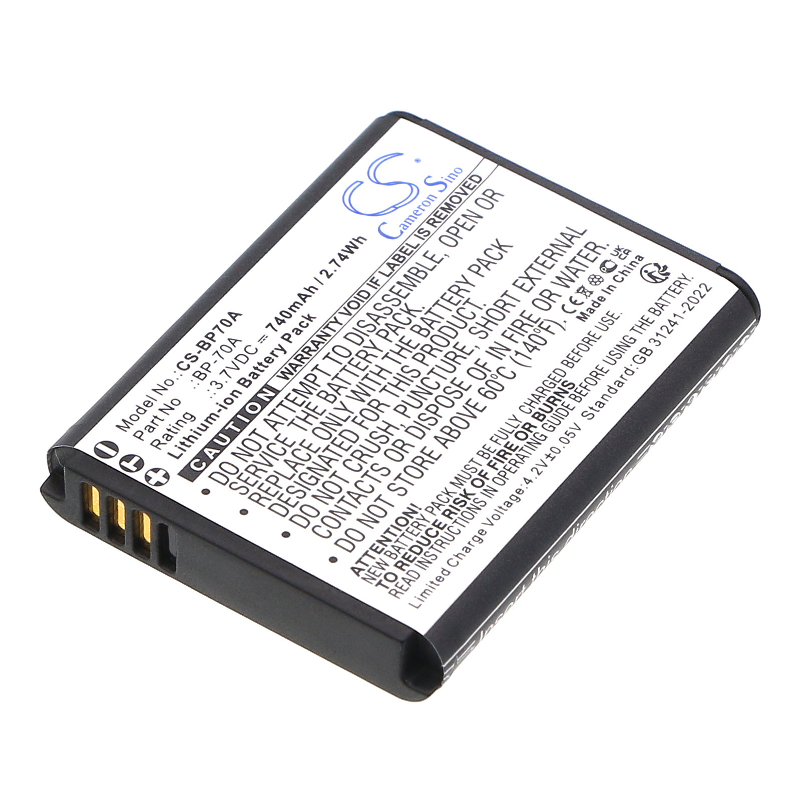 Samsung AQ100 DV100 DV101 Replacement Battery 3.7V 740mAh