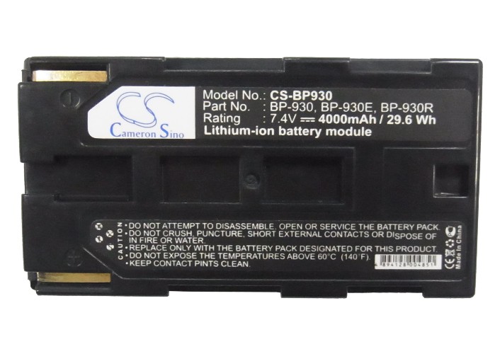CANON GL1 BATTERY Replacement Battery 7.4V 4000mAh