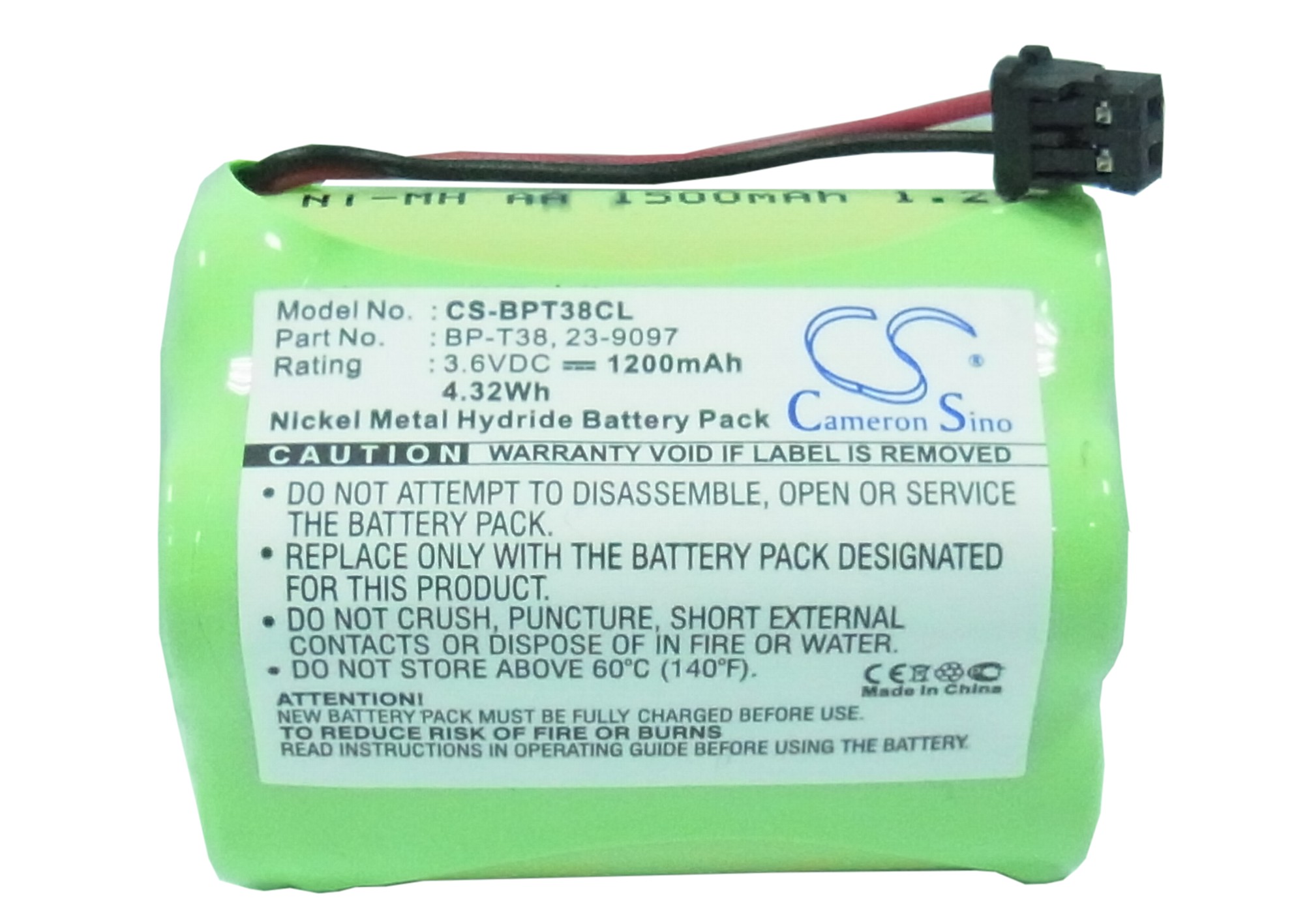 Radio Shack 23-9097 43-8031 Replacement Battery 3.6V 1200mAh